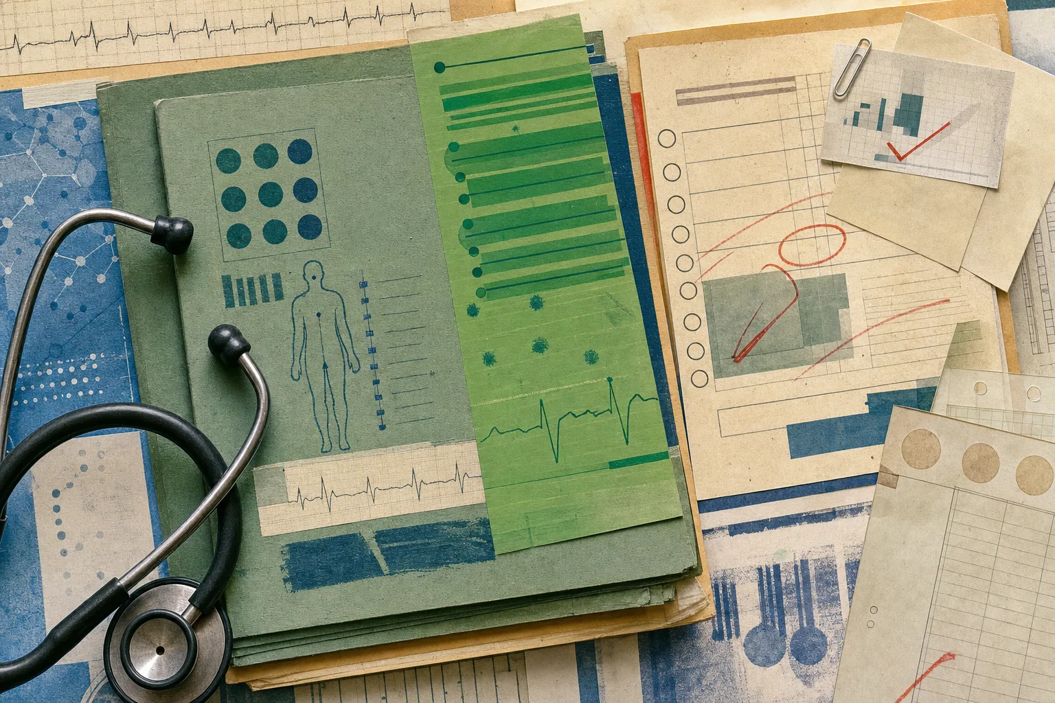 Pasta de avaliação pré-admissional com documentos e faixa verde de conferência para a etapa antes da posse