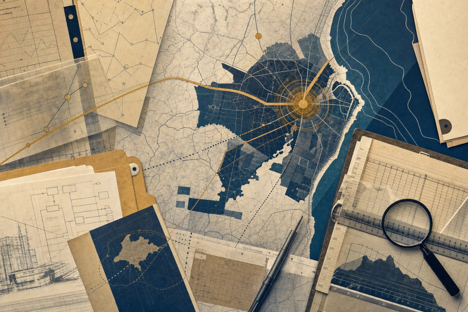 Composição cartográfica editorial com Natal como nó central de uma rede abstrata de controle no Rio Grande do Norte